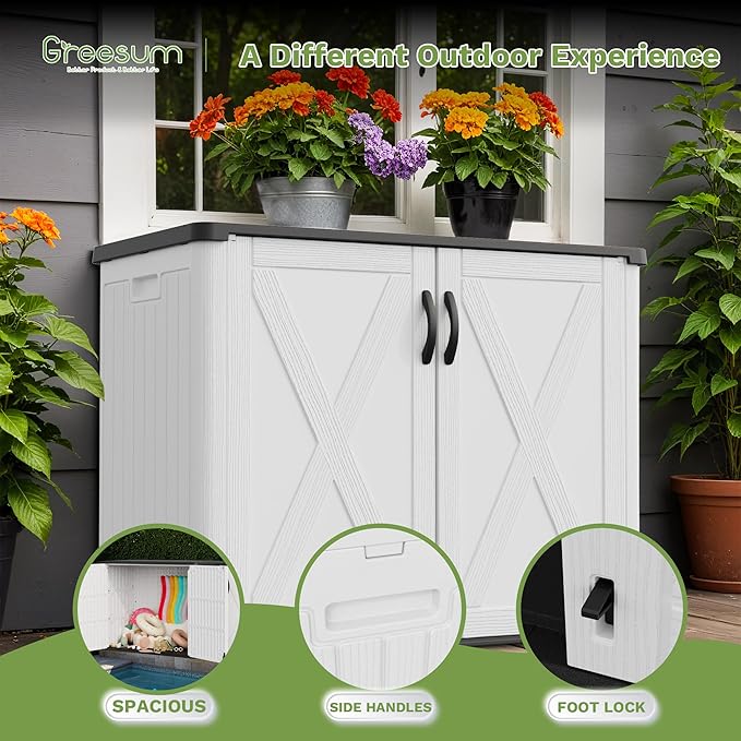 Greesum Outdoor Storage Cabinet, 25 Cu.Ft Deck Box Without Shelves, Waterproof - Image 5