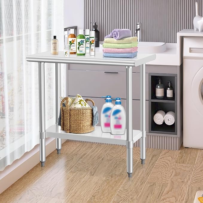 HARDURA Stainless Steel Work Table Commercial 18×36 Inches Kitchen Prep Table - Image 7