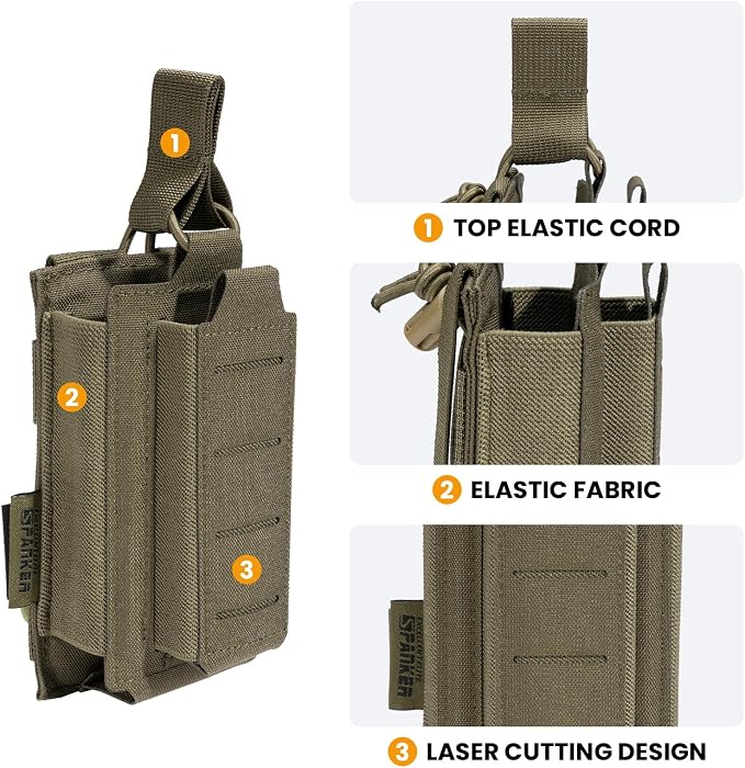 EXCELLENT ELITE SPANKER Tactical Open-Top Single/Double/Triple Molle Mag Pouch - Image 3