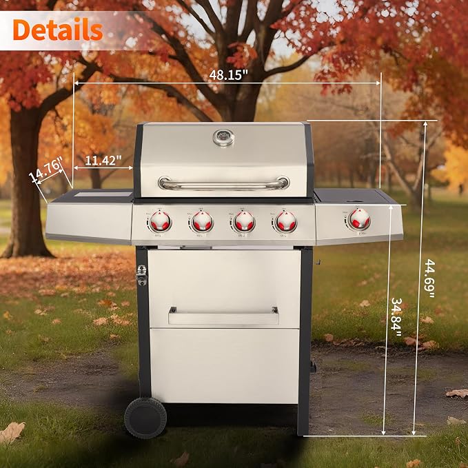 Griddle Grill Combo, Propane Gas and Charcoal Grill Combo, Outdoor BBQ Grills - Image 4