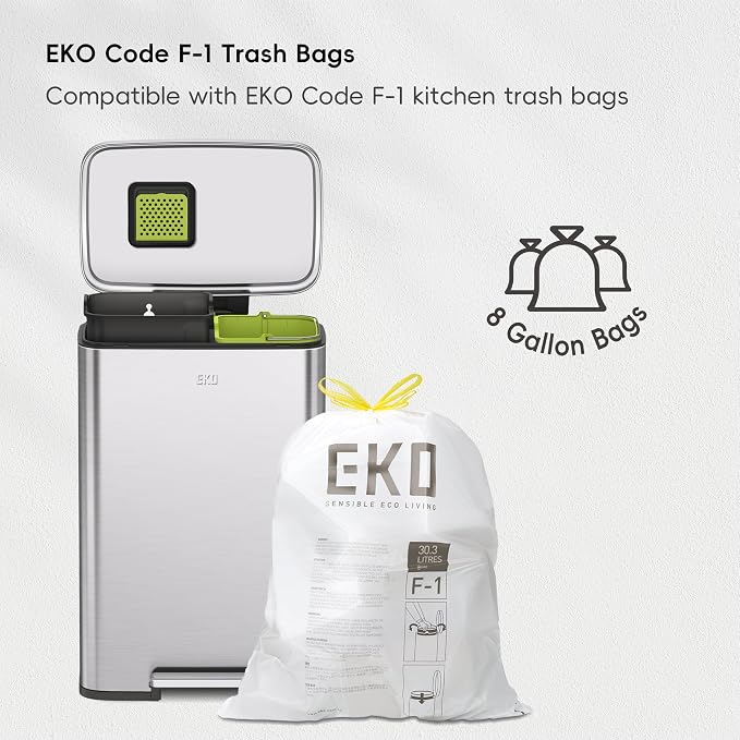 EKO Madison Brushed Stainless 25L+20L Dual Compartment Step Trash Can - Image 6