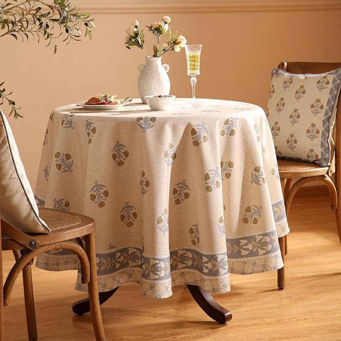 patdrea Designer Vintage Small Beige Tablecloth - Image 5