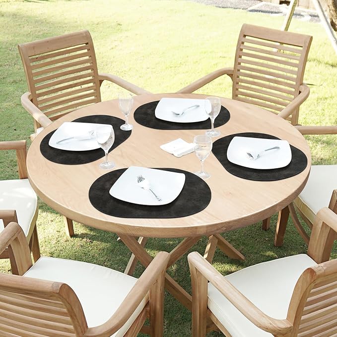 ADRIMER Placemats, Heat Resistant Oval Placemats Set of 12 Washable 12 x 17 Inch - Image 7