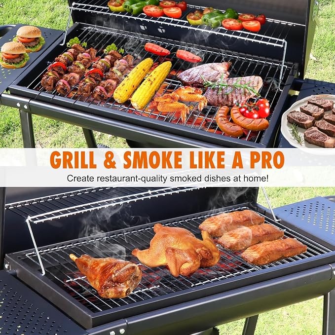 Charcoal BBQ Outdoor Grills: Spacious Barbecue Barrel Grill - Image 4