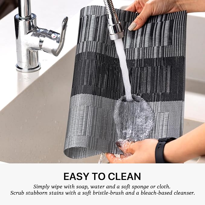 LEXMORE Placemats Set of 6 Vinyl/Plastic Woven Place Mats - Image 4