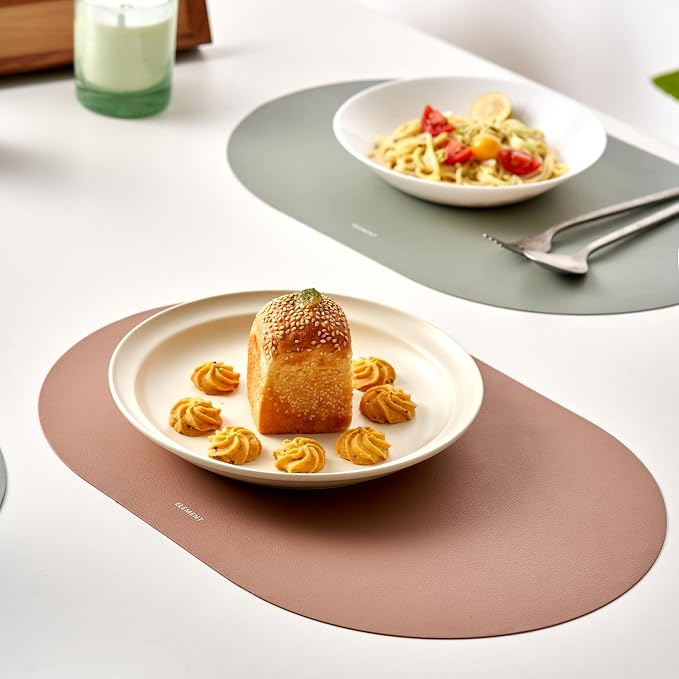 Clay Pink Oval Silicone Placemats Set of 4 – Heat Resistant, Waterproof - Image 7