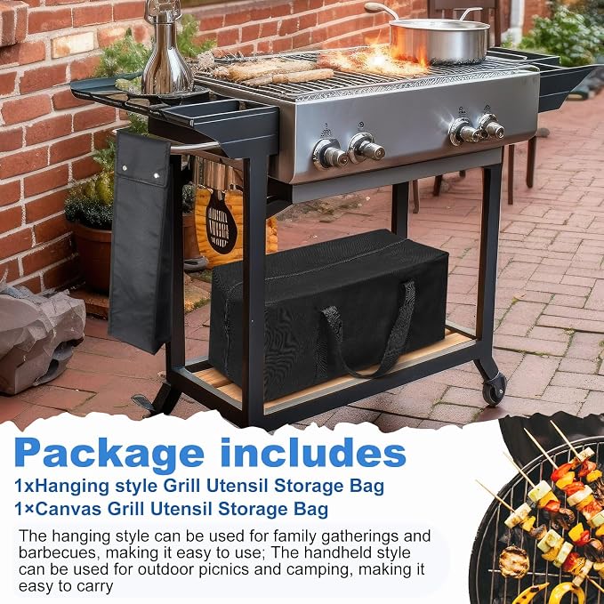 Amylove 2 Sizes Grill Utensil Storage BBQ Tool Bag Foldable Oxford Grilling - Image 4
