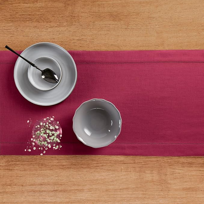 Solino Home Linen Beet Table Runner 144 Inches Long - Image 3