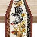 Farmhouse Rooster Table Runner, Rustic Vintage Chicken Egg Sunflower Floral Cow by Unknown