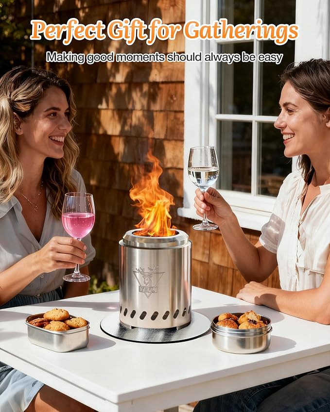 YEFU Tabletop Fire Pit 7.5 x 5.5 in, Low Smoke Camping Stove - Image 6