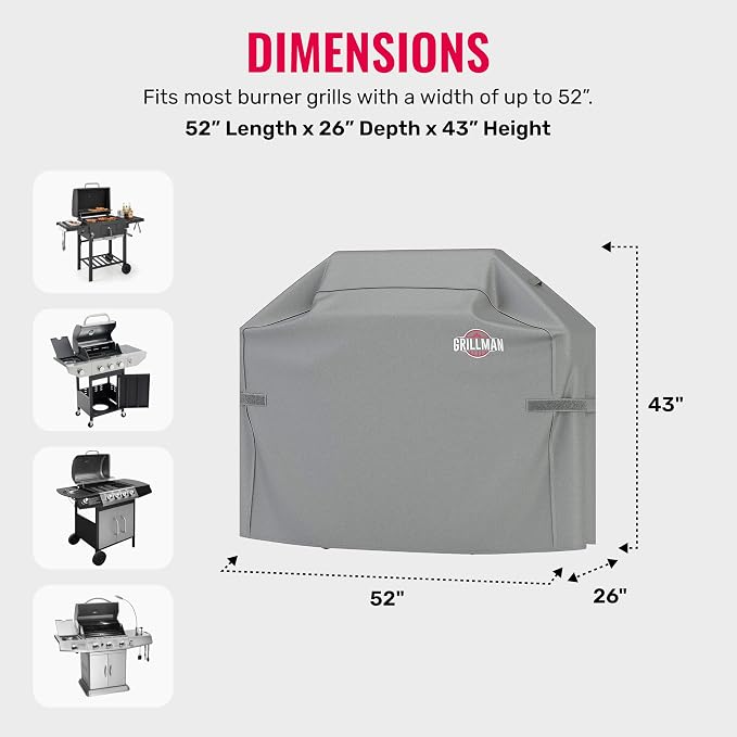 Grillman Premium Grill Cover for Outdoor Grill, BBQ Grill Cover, Waterproof - Image 3