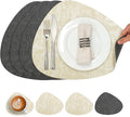 Placemats and Coasters, Washable Reversible Placemats Round Faux Leather by Chitomars