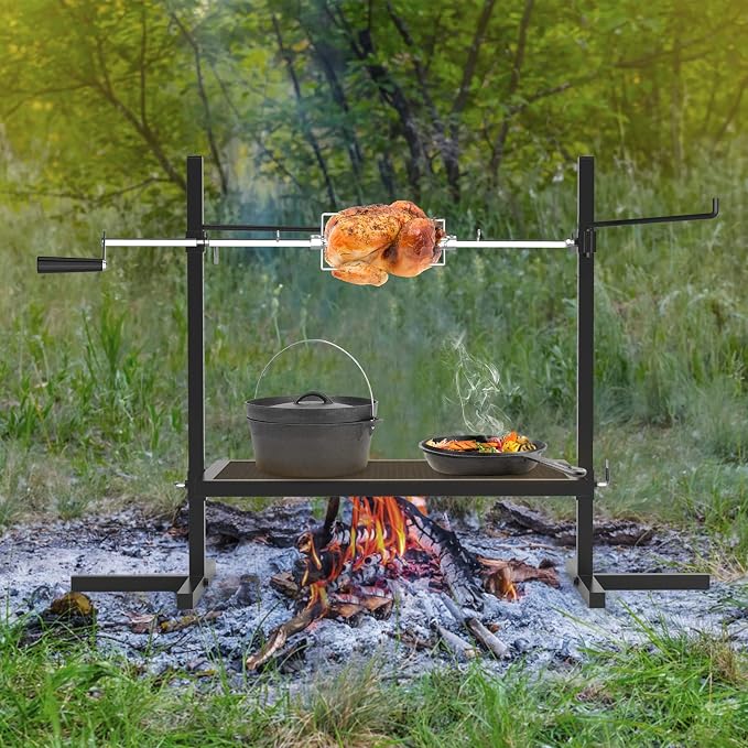 only fire Adjustable Grill Rotisserie System and Spit, Over Fire Camp Grill - Image 5