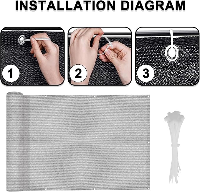 LOVE STORY Balcony Privacy Screen, 3.3'x19.7' Deck Shield Screen Fence Cover - Image 3