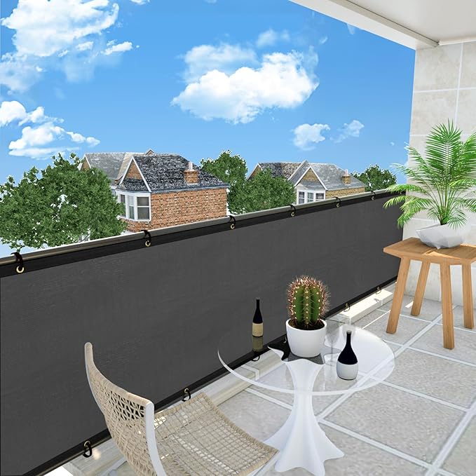UPGRADE Privacy Fence Screen 8'x45' Dark Grey Outdoor 90% Visibility Blockage - Image 7