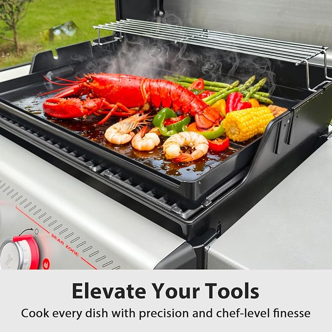 Utheer Nonstick Reversible Aluminum Ceramic Griddle 23" x 16", 70% Lighter - Image 7