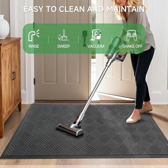 Front Door Mat, Heavy Duty Indoor Outdoor Doormat, 60” x 48” Low Profile - Image 7