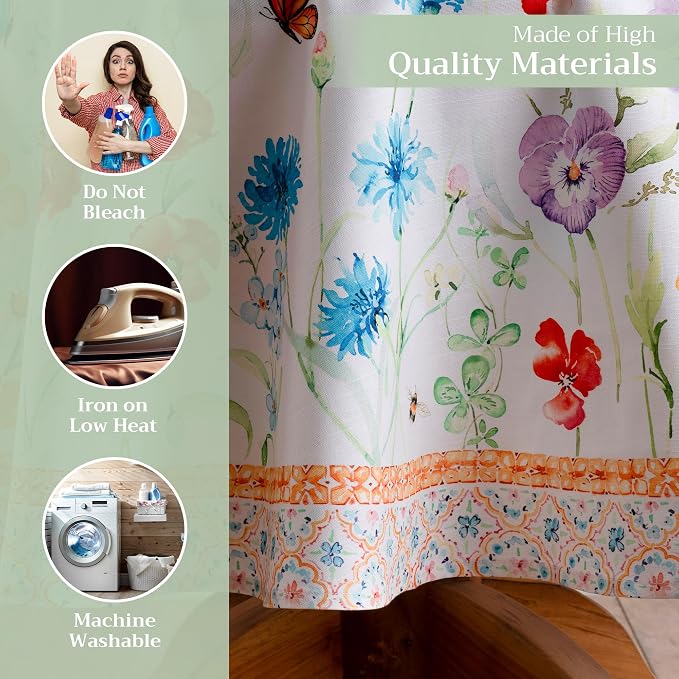 Maison d' Hermine Table Cloth Round Table 100% Cotton 63 Inches Tablecloth - Image 3