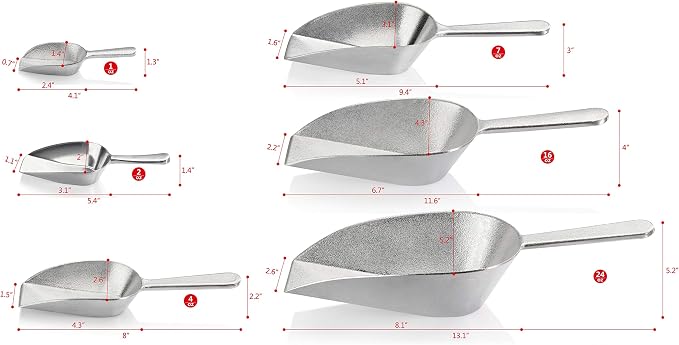 New Star Foodservice 34622 Cast Aluminum Flat Bottom Utility Scoop, Extra Small - Image 4
