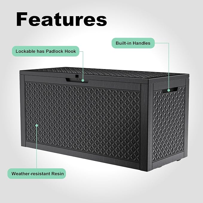 New 100 Gallon Outdoor Storage Box – Resin Deck Box - Image 3
