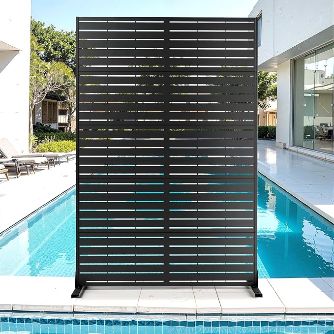 Metal Privacy Screen for Outdoor & Indoor Use, Free Standing Privacy Screen for by Unknown