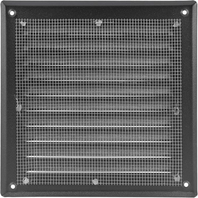 Square Ventilation Grille / 6" x 6" Inch Inside Measurement/Black Metal Air - Image 3