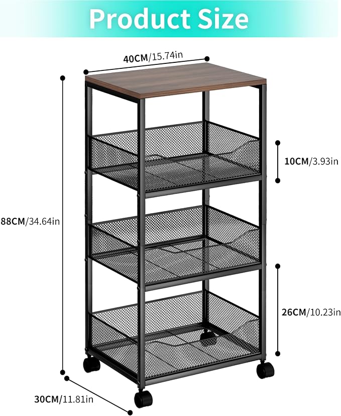 HapiRm Fruit Basket Kitchen Cart - Image 6