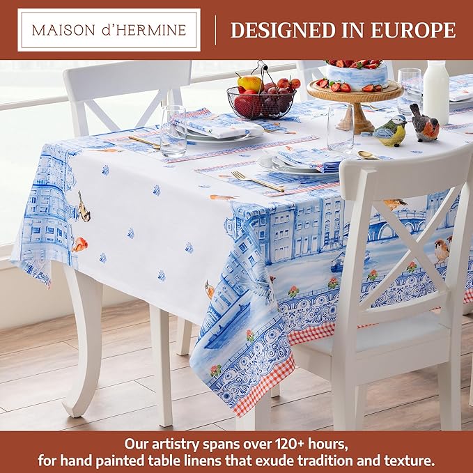 Maison d'Hermine Table Cloth Rectangle Table 100% Cotton Tablecloth - Image 2