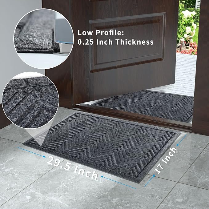 Yimobra Door Mats Outdoor 29.5x17, All-Season Waterproof Outdoor Mats - Image 2