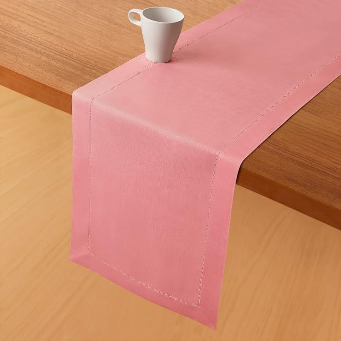 D'Moksha Homes Linen Dusty Pink Table Runner 54 Inches - Image 2