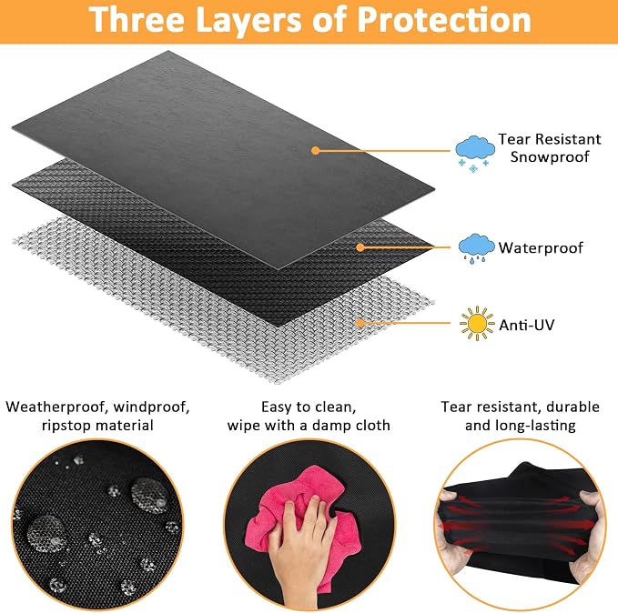 Grill Cover for Weber Q100 Q120 Q1000 Q1200 Q200 Q220 Q2000 Q2200 Q2400 Grills - Image 4
