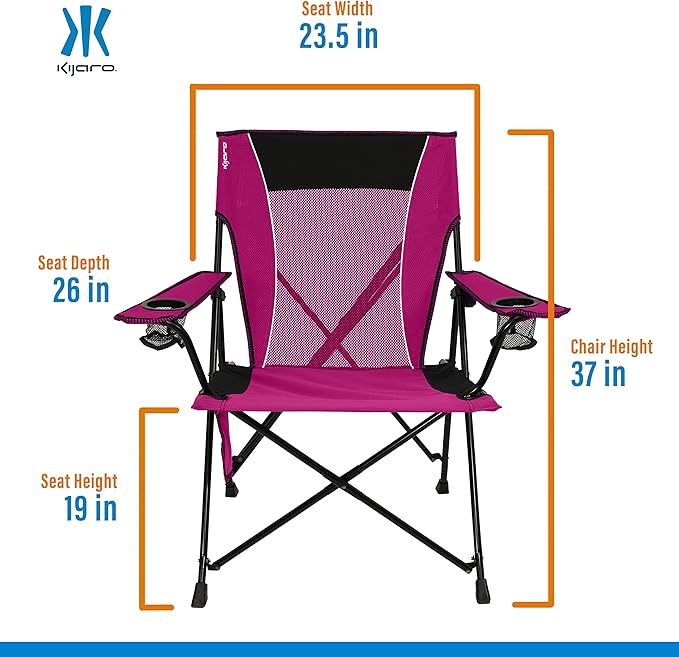 Folding Camping Chair with Dual Lock, Hanami Pink Polyester