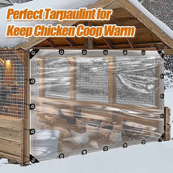 6.6x10ft Anti-Tear Clear Tarp Waterproof - Image 3