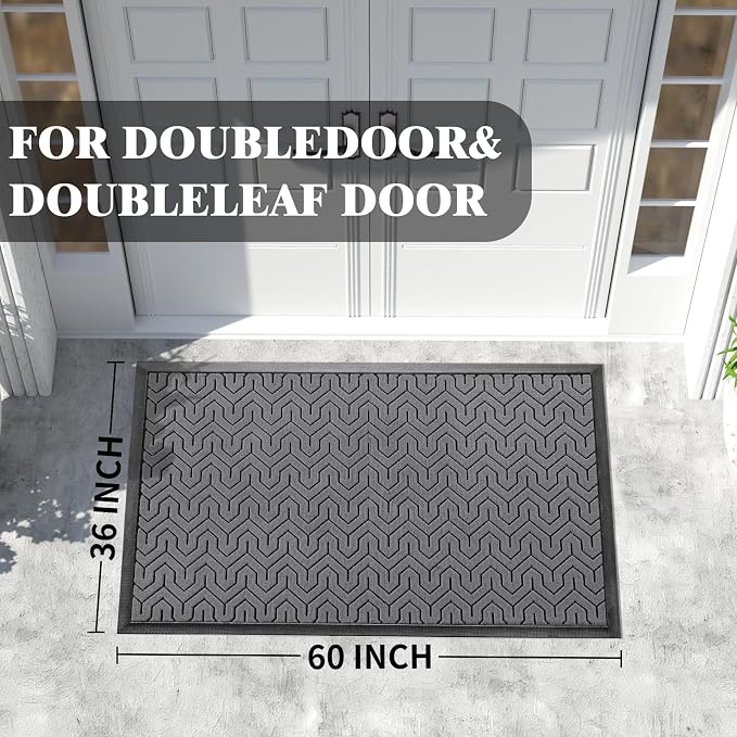 Yimobra Extra Large Door Mat Outside Entrance 60x36, Waterproof Heavy Duty - Image 2