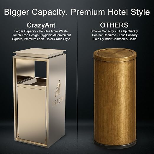 Commercial Trash Can - 42L Heavy Duty Stainless Steel Garbage Bin - Image 4
