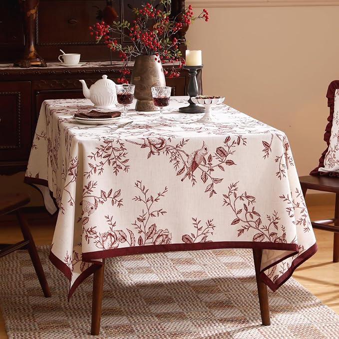 ISAENNE Designer Vintage Linen Table Cloth - Image 6