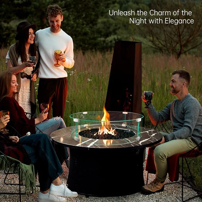 33" x 33" x 7" Round Fire Pit Wind Guard - Image 6