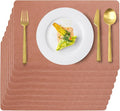 Vinyl Placemats Set of 8 Faux Leather 100% Waterproof Wipeable Washable Place by Uolr