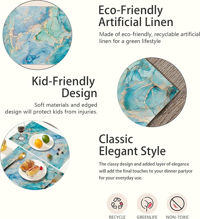 Marble Placemats Set of 6 - Image 3