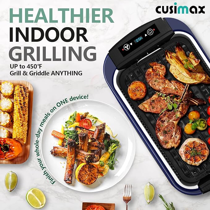 Smokeless Grill, CUSIMAX 1500W Indoor Grill, Electric Grill Griddle - Image 6