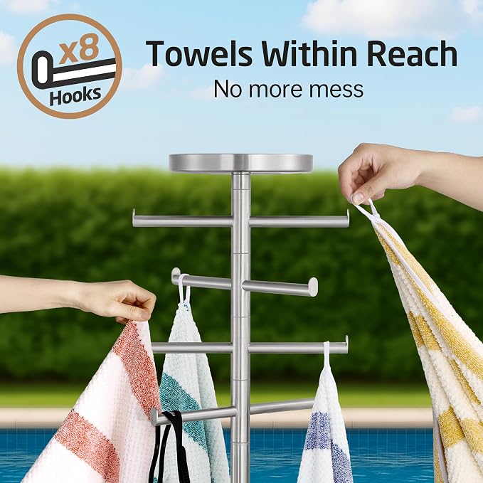 KES Hot Tub Towel Rack Outdoor - Image 2