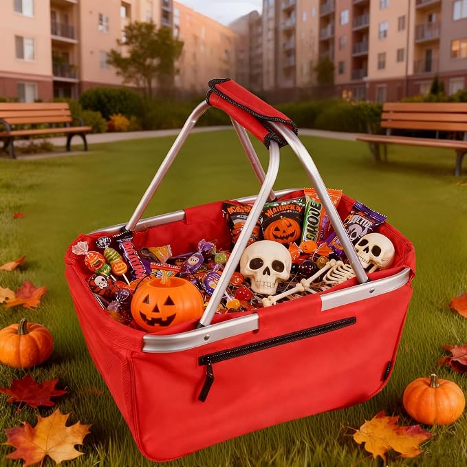 Picnic Basket, SIYUAN Collapsible Shopping Basket 24L Portable Grocery Basket - Image 2