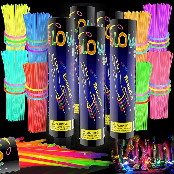 500 Pcs Glow Sticks Bulk Party Pack, Glow in the Dark Light Up Sticks by GlowPartySupplies