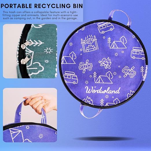 2 Pcs 30 Gallon Collapsible Trash Can Portable Waterproof Reusable - Image 4