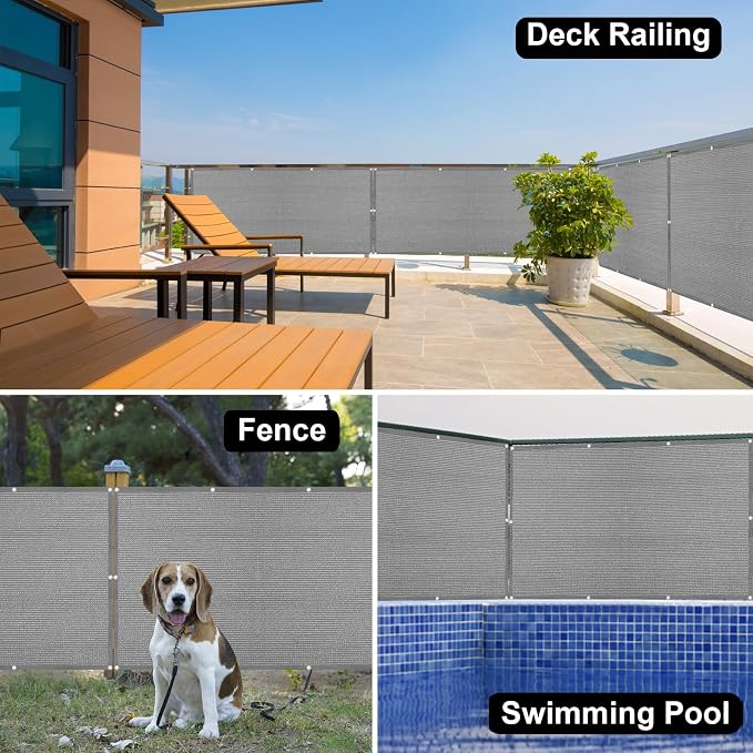 Eden's Decor Balcony Privacy Screen Grey 4'x 34' Cover Mesh Windscreen - Image 6