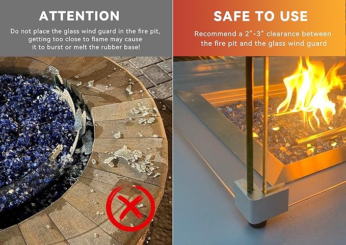 Skyflame Fire Pit Glass Wind Guard - Image 3