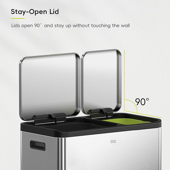 EKO EcoCasa Stainless Steel Dual Step Trash Can - Image 6
