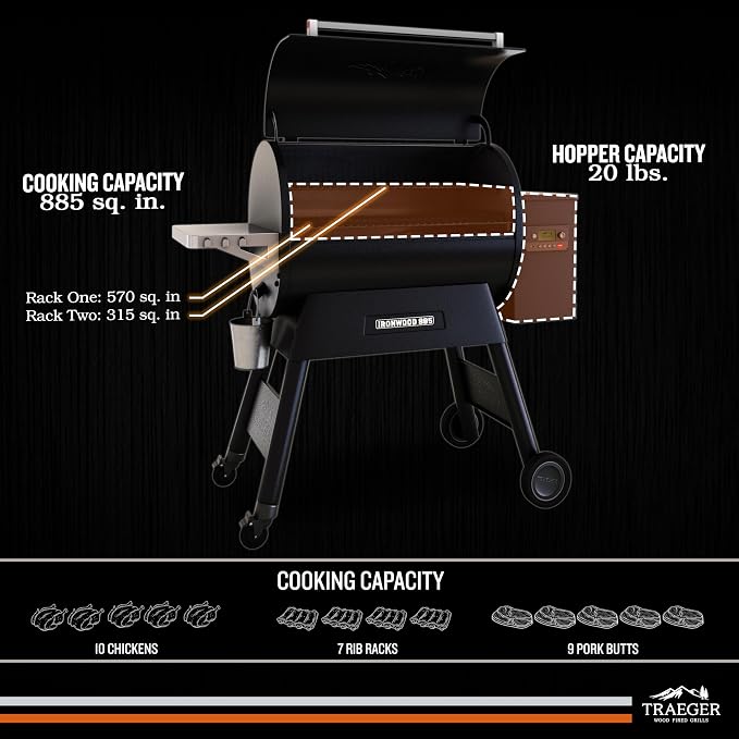 Traeger Ironwood 885 Wood Pellet Grill and Smoker, WiFi Pellet Smoker Grill - Image 3