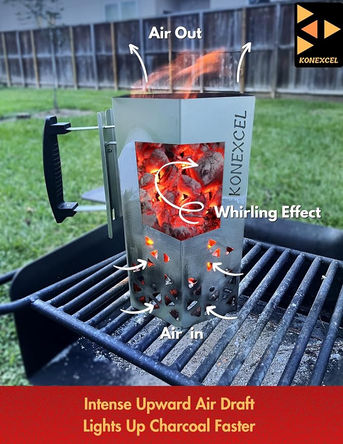 Charcoal Chimney Starter XL & Fire Starter set, Heavy Duty xl Charcoal Starter - Image 5