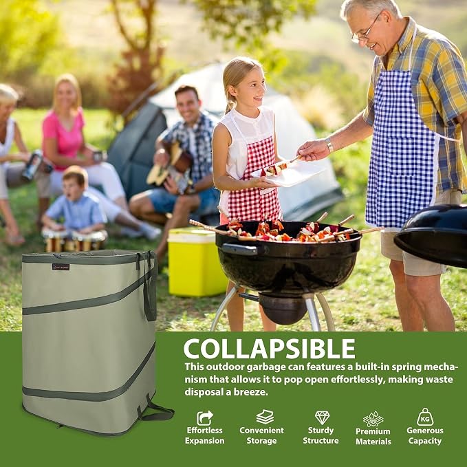 YUDI & GARDEN 46 Gallon Square Collapsible Yard Waste Containers, Collapsible - Image 5